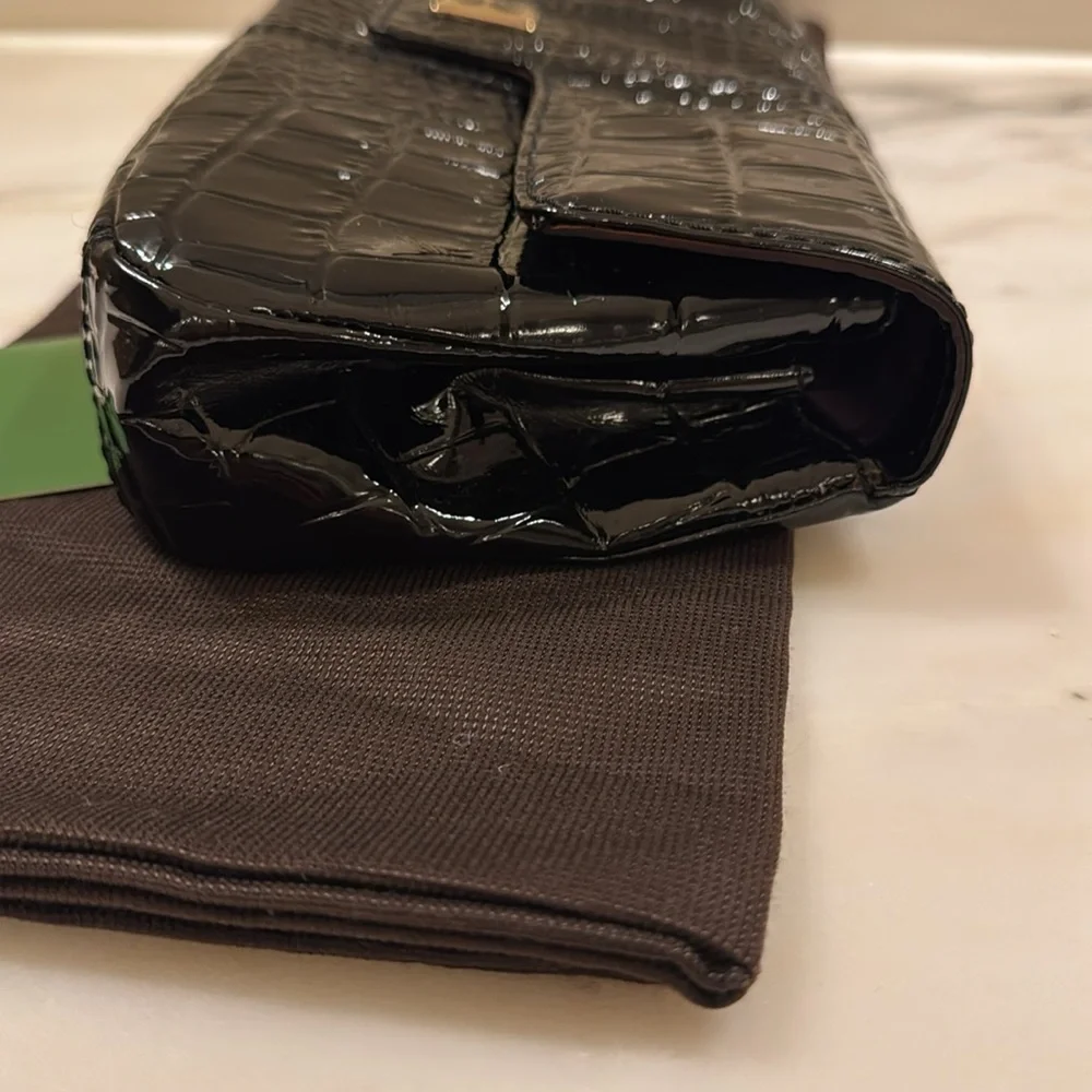 Kate Spade black patent leather clutch